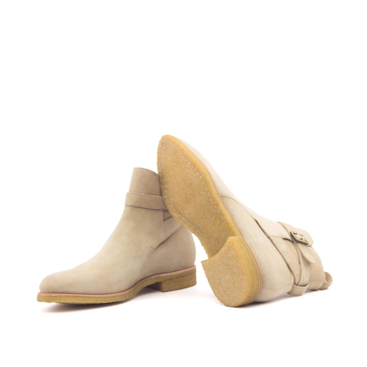 Men's Jodhpur Boots with Crepe Sole in Taupe Suede