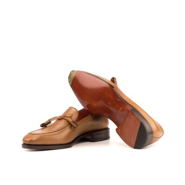 Men's Loafer Cognac Toe Tap Brown Calf with Tassels