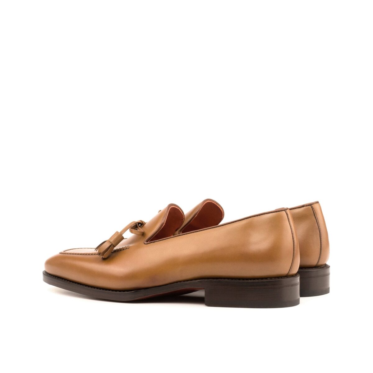 Men's Loafer Cognac Toe Tap Brown Calf with Tassels