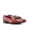 Men's Loafers in Red Ostrich with Tassels