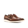 Men's Med Brown Calf Single Monk Strap Wingtips with Vibram Sneaker Sole