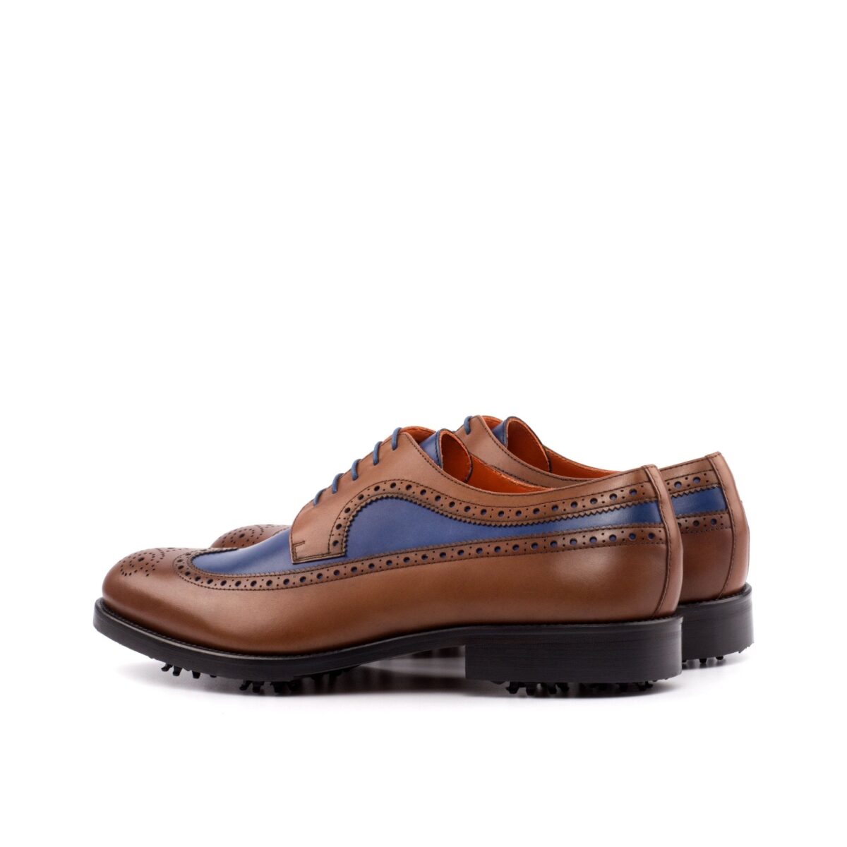 Men's Medium Brown and Navy Wingtip Golf Shoes