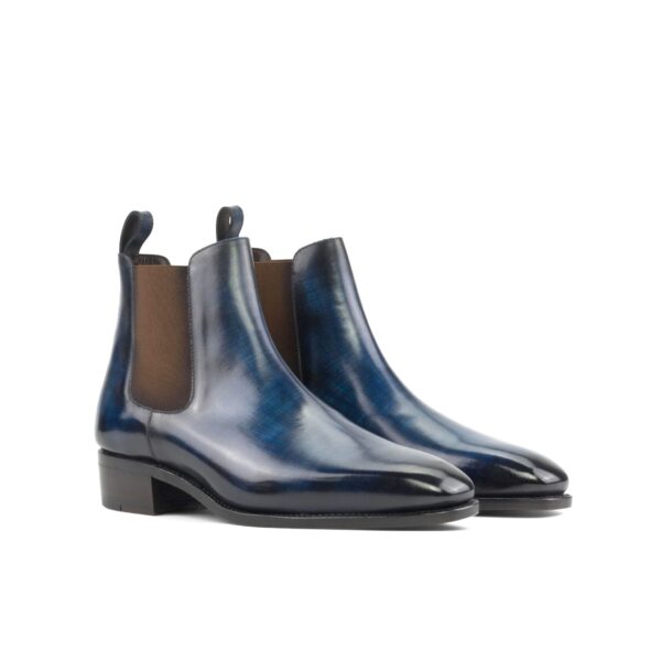 Men's MKC Fastlane Chelsea Boots in Denim Blue Patina with High Heel