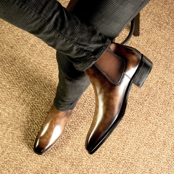 Men's MKC Fastlane Chelsea Boots in Tobacco Patina with High Heel