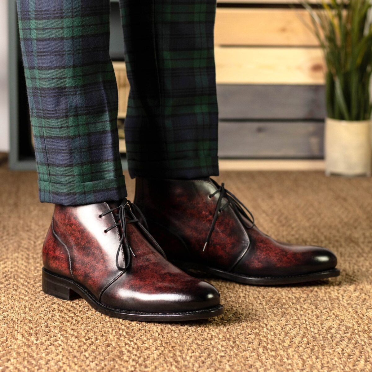 Men's MKC Fastlane Chukka Boots in Burgundy Patina