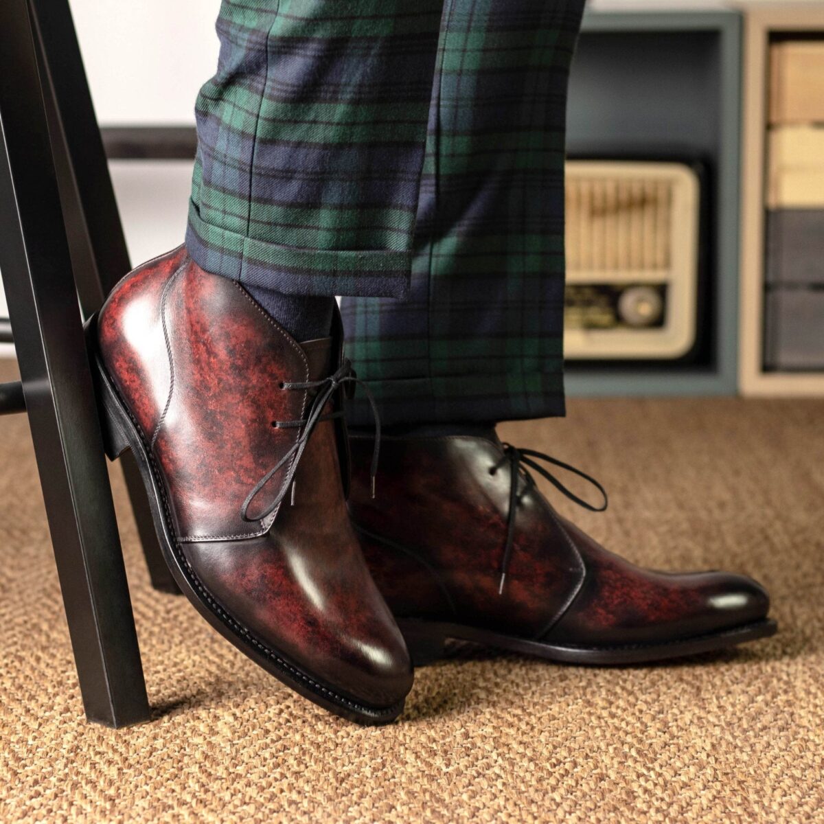 Men's MKC Fastlane Chukka Boots in Burgundy Patina