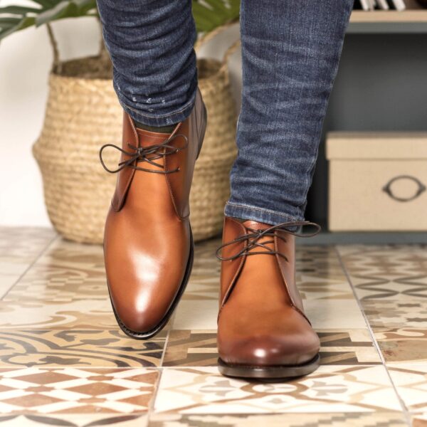 Men's MKC Fastlane Chukka Boots in Cognac Italian Calf