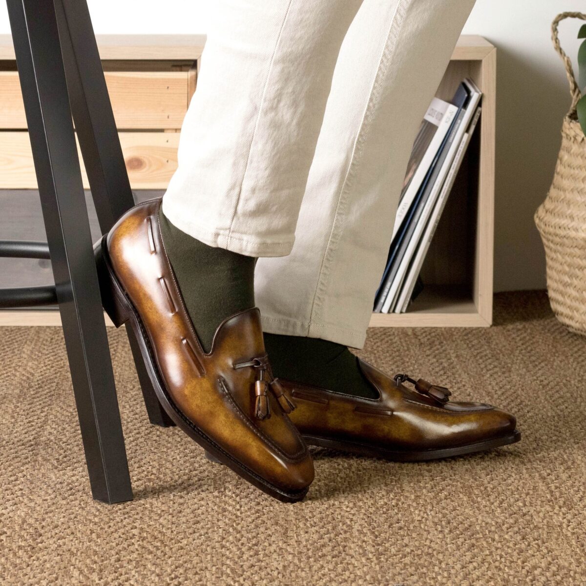 Men's MKC Fastlane Loafers in Cognac Patina with Chisel Toe