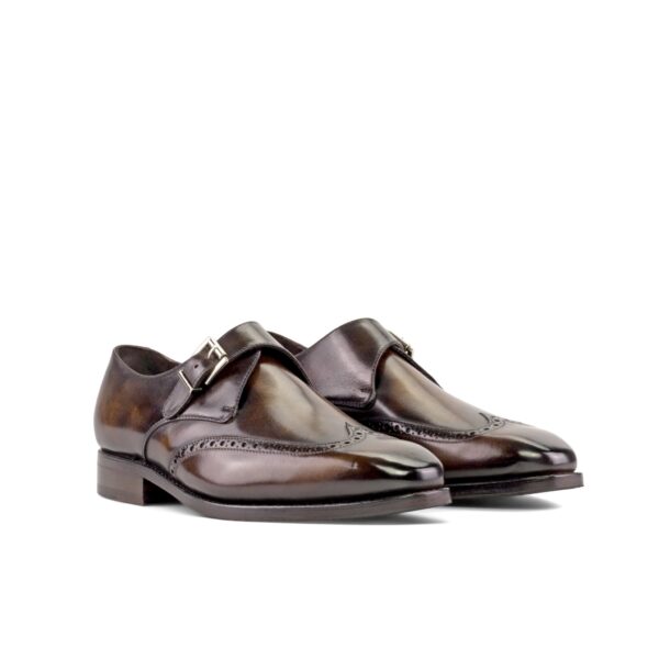 Men's MKC Fastlane Tobacco Brown Museum Patina Wingtip Single Monk Straps