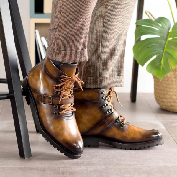 Men's MKC Fastlane Tobacco Patina Hiking Boots Commando Sole