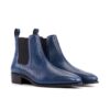 Men's Navy Blue Python Chelsea Boots with High Heel