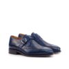 Men's Navy Blue Python Single Monk Strap Wingtips