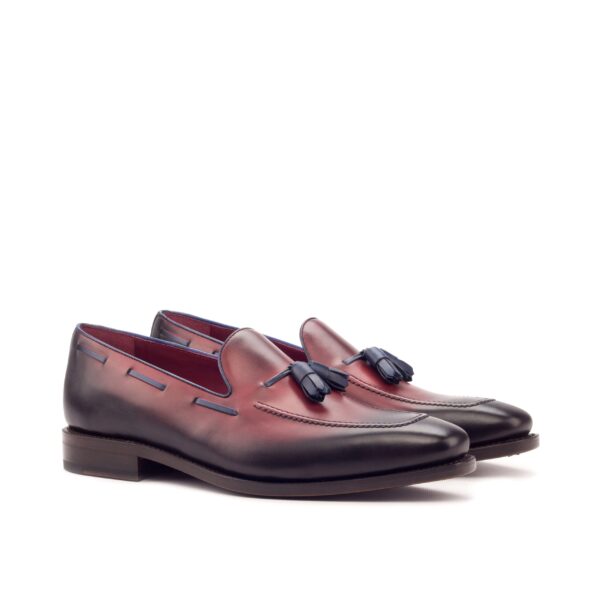 Men's Ombre Loafers in Burnished Red and Navy Painted Calf