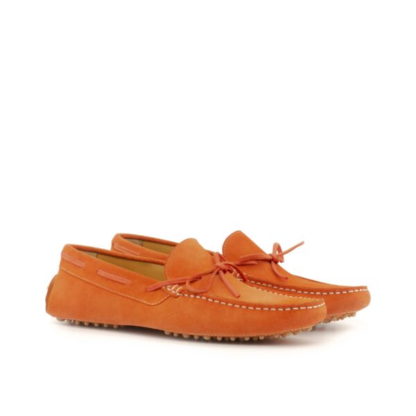 Men's Orange Suede Driving Loafers