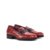 Men's Red and Navy Blue Alligator Loafers with High Heel and Toe Taps