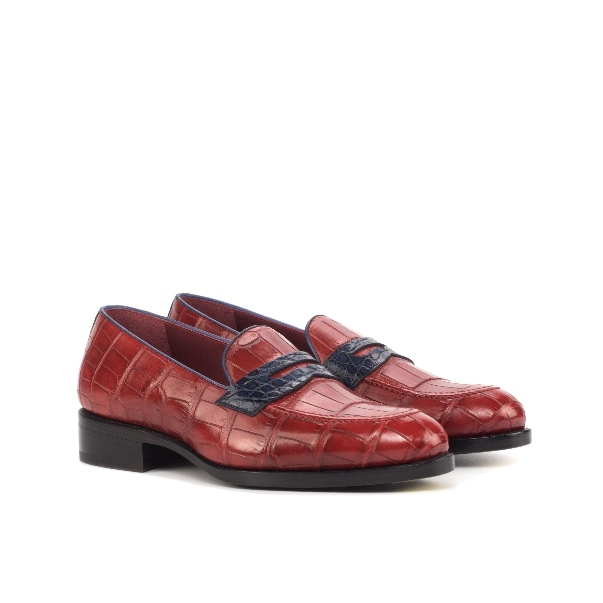 Mens red penny shops loafers