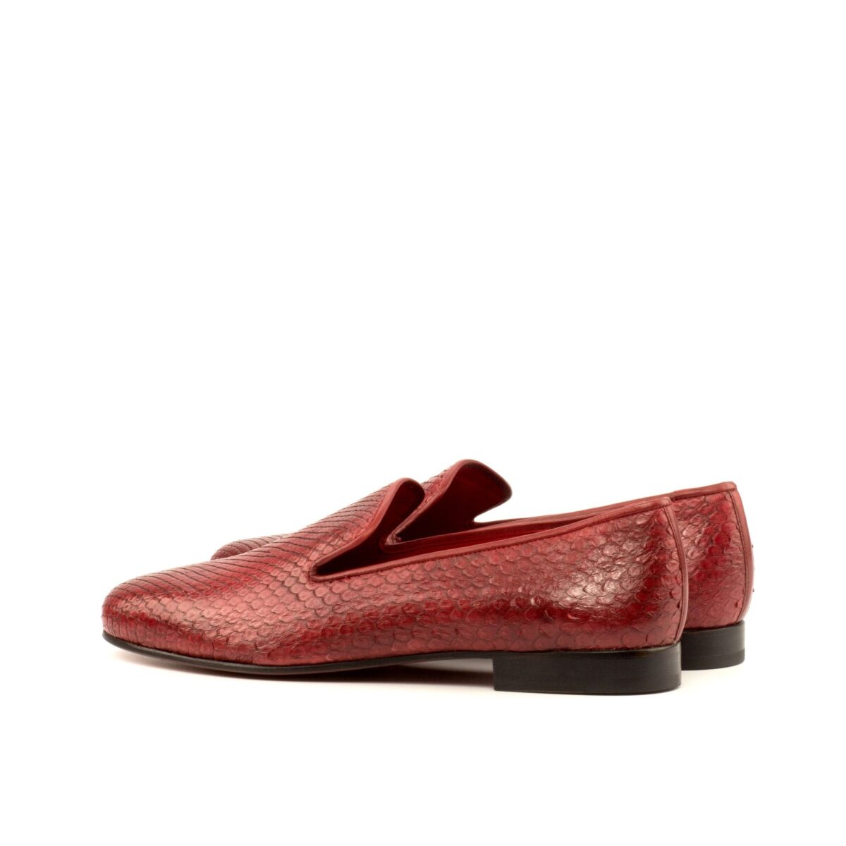 Men's Ronde Red Python Smoking Slippers