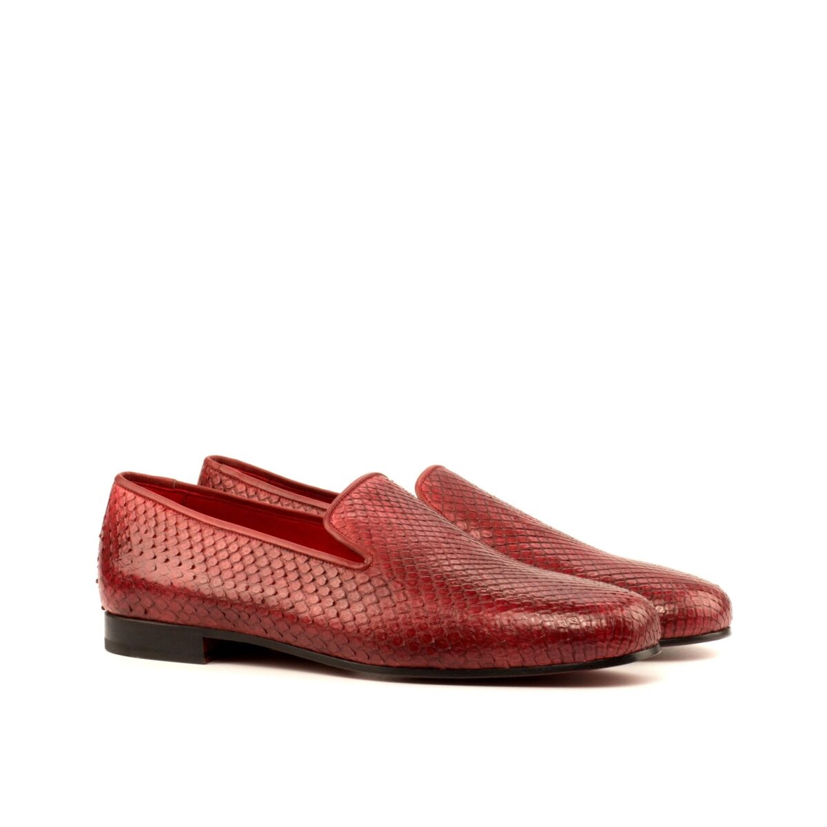 Men's Ronde Red Python Smoking Slippers