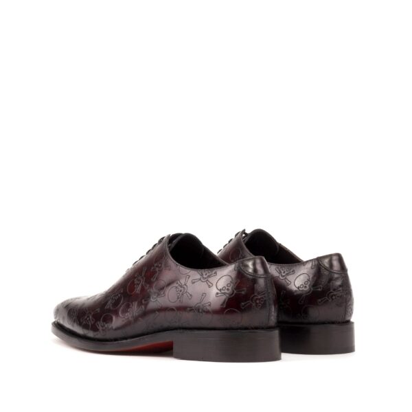 Men's Laser Engraved Skull Crossbones Whole Cut Dress Shoes