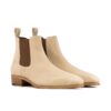 Men's Taupe Suede Chelsea Boots with High Heel