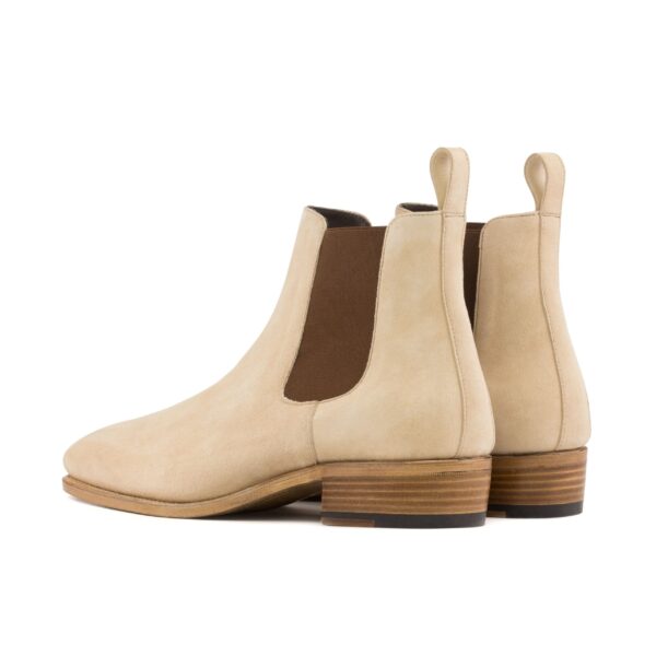 Men's Taupe Suede Chelsea Boots with High Heel