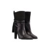 Women's Cartagena Boots in Black Suede Nappa Leather and Croco Print