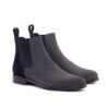 Women's Chelsea Boots in Grey and Black Suede