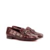 Women's Complète Alligator Horsebit Smoking Slippers in Burgundy