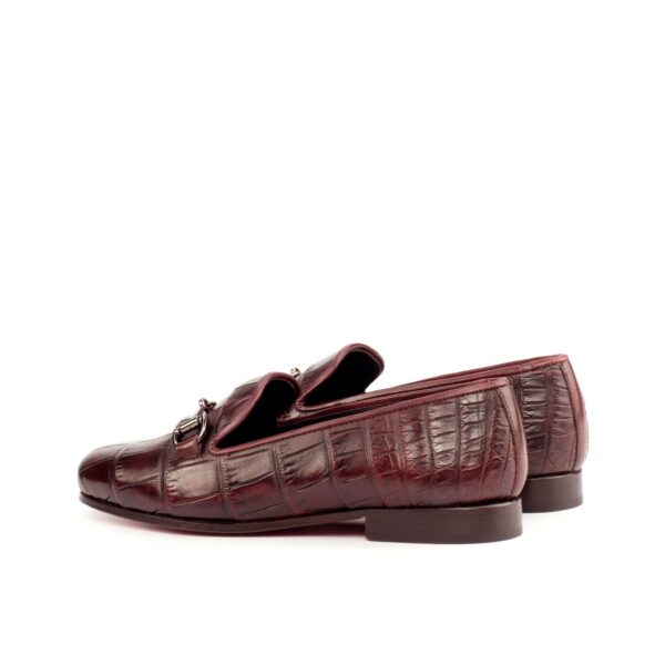 Women's Complète Alligator Horsebit Smoking Slippers in Burgundy