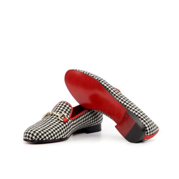 Women's Complète Houndstooth Smoking Slippers with Red Accents