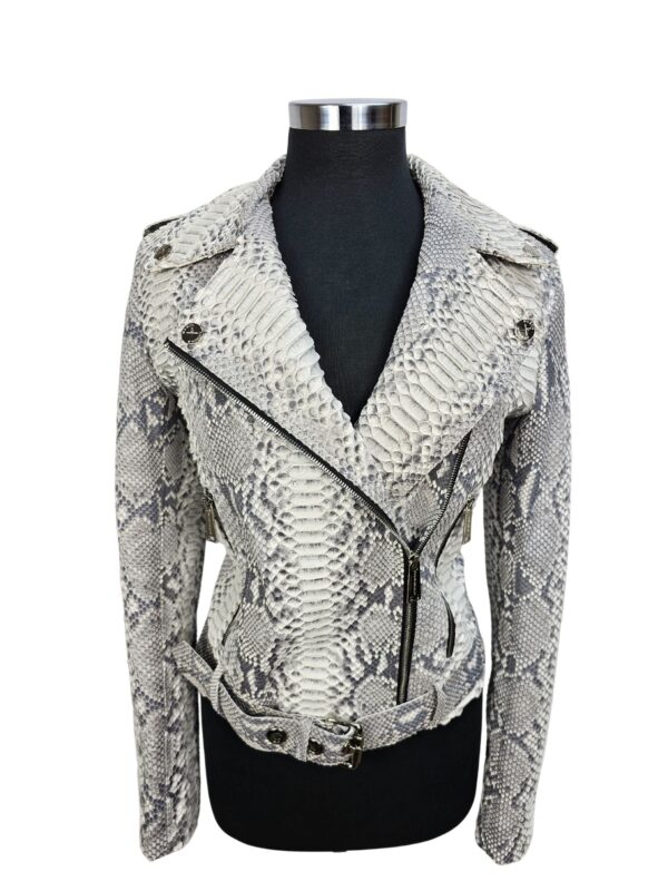 Women's Mejor White and Grey Python Jacket