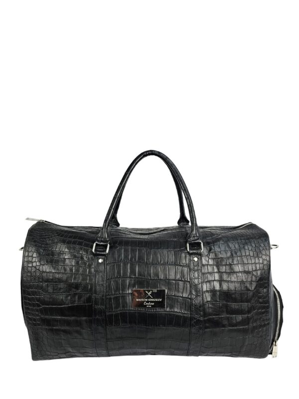 XXL Black Alligator Duffle Bag by Maison Kingsley