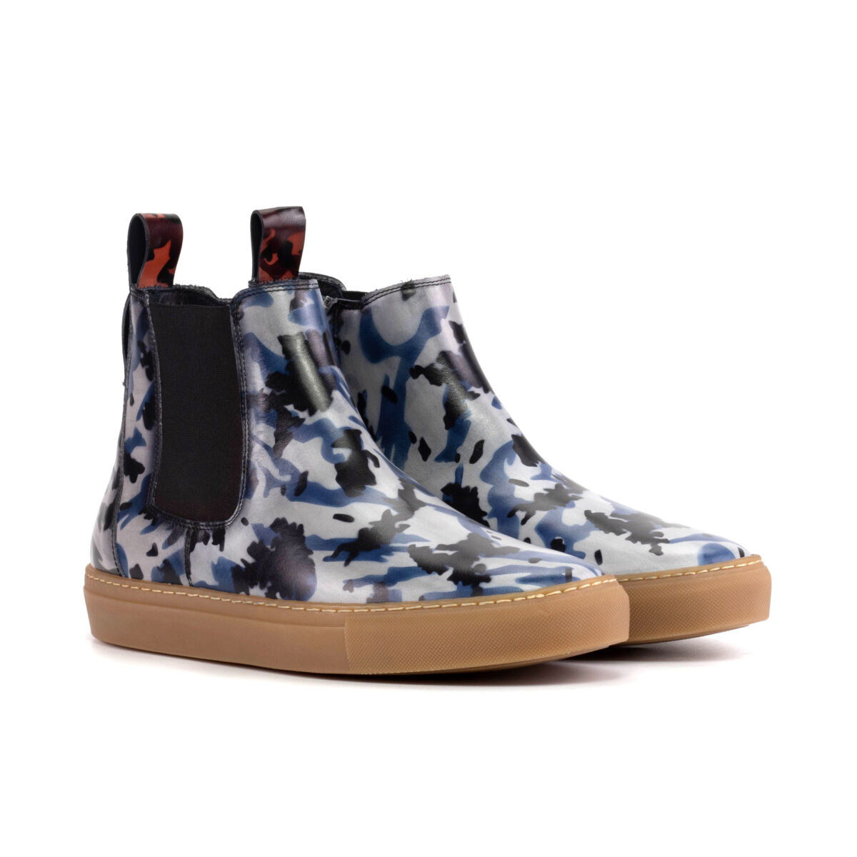 Men's Blue Camo Patina Chelsea Sneaker Boots