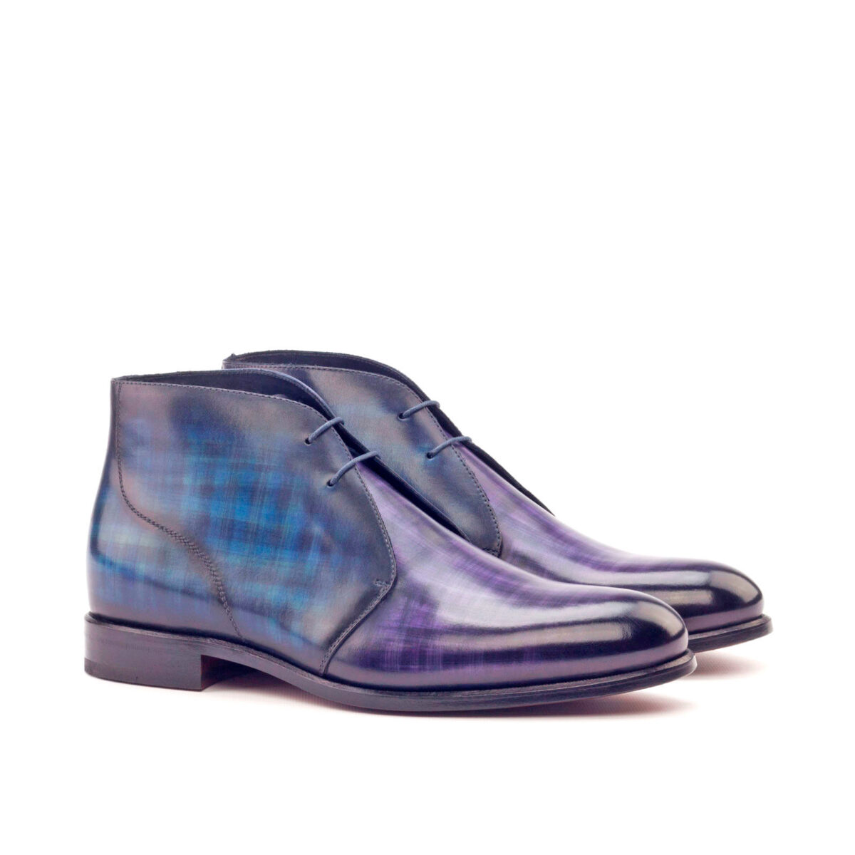 's Chukka Boots in Purple and Blue Patina 2