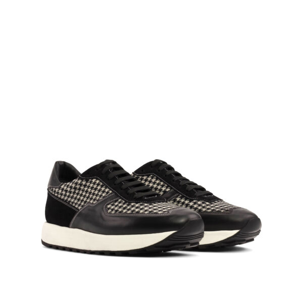 's Scarpa Chunky Sneaker in Houndstooth and Black Leather