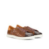 Men's Coupe-Bas Sneakers in Brown Croco Print Calf