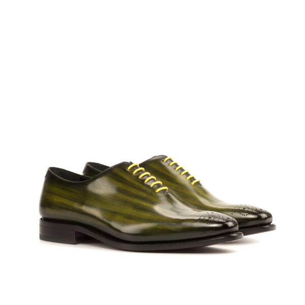 Men's Khaki Green Whole Cut Patina Dress Shoe