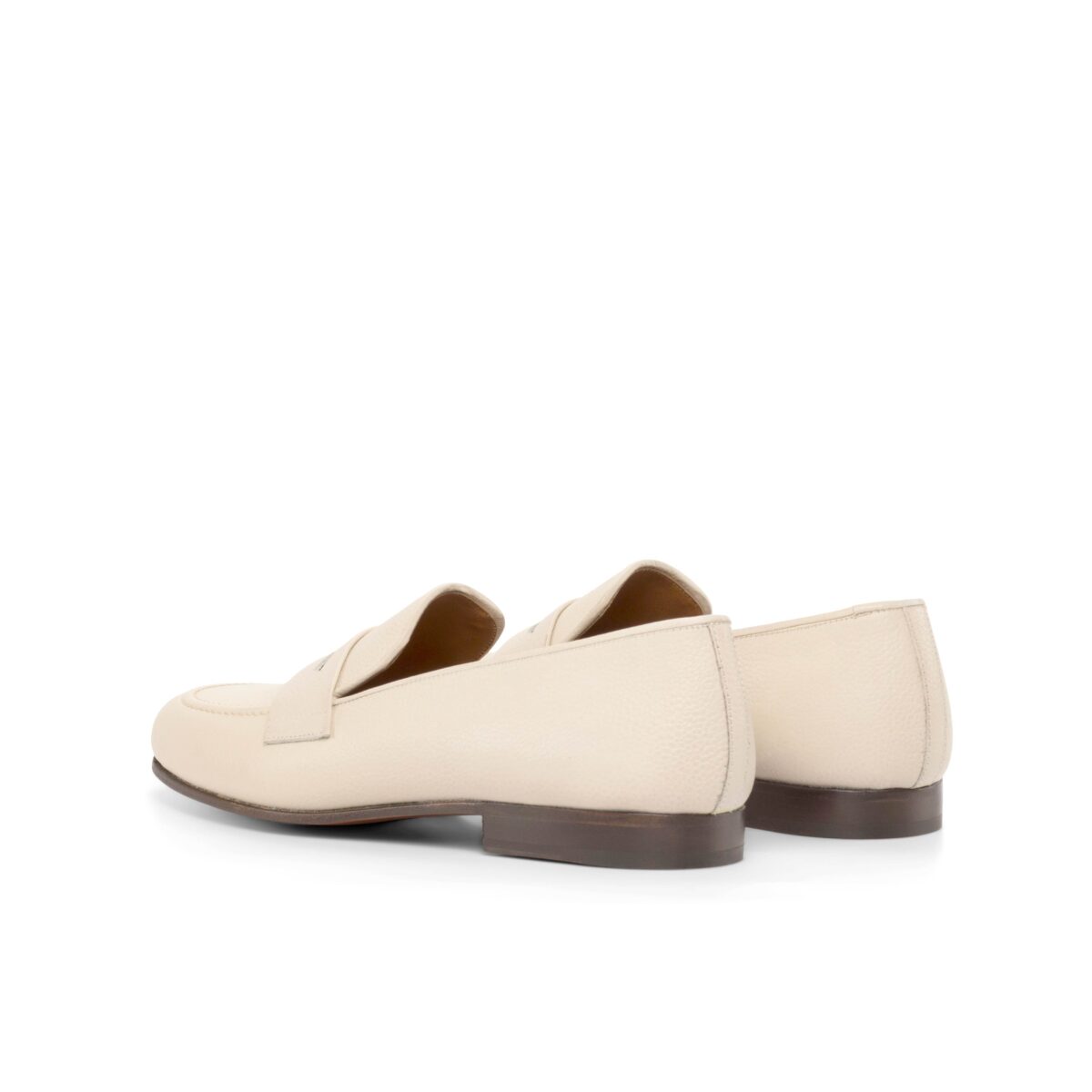 Men's Ronde Smoking Slippers in Nude Full Grain Leather