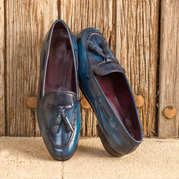 's Moitié Smoking Slippers in Denim Blue Patina 4