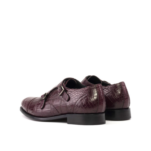 Men's Burgundy Alligator Double Monk Strap