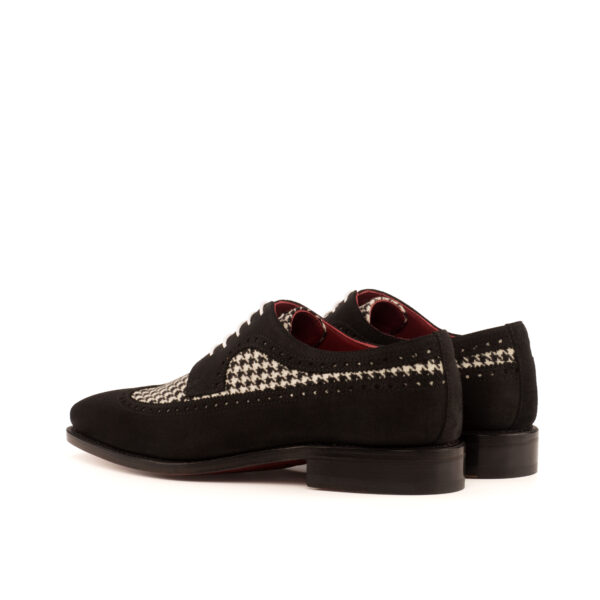 Men's Wingtips in Houndstooth and Black Suede