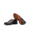's Black Bespoke Alligator Loafers with Toe Taps 3