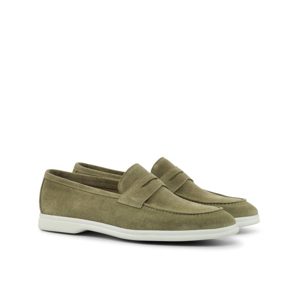 LP1 Custom Casual Loafer with Mask in Olive Suede