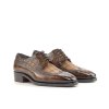 Men's Wingtips in Brown Croco and Fire Patina
