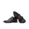 Men's Black Skull Sole Double Monk Strap in Croco and Calf