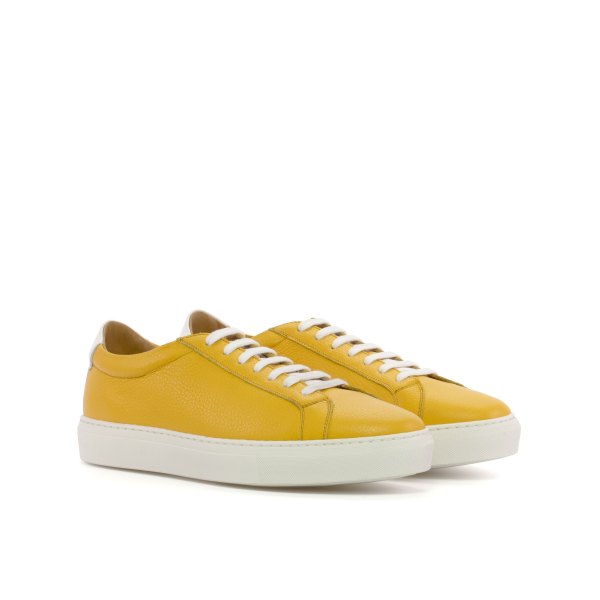 Men's Coupe-Bas Sneakers in Yellow Full Grain