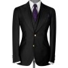 Men's Power Suit Black Peak Lapel 3 Piece Suit