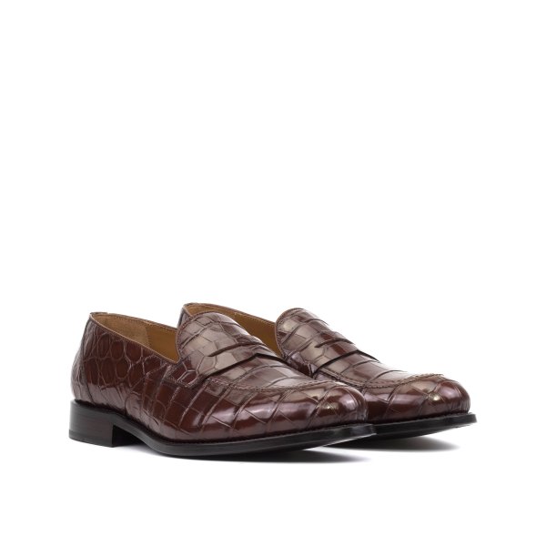Mens Alligator Loafer in Brown