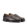 Men's Loafers in Dark Brown Croco Calf with Commando Sole