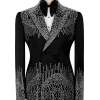 Mens Black and Silver Rhinestone Embellished Tuxedo